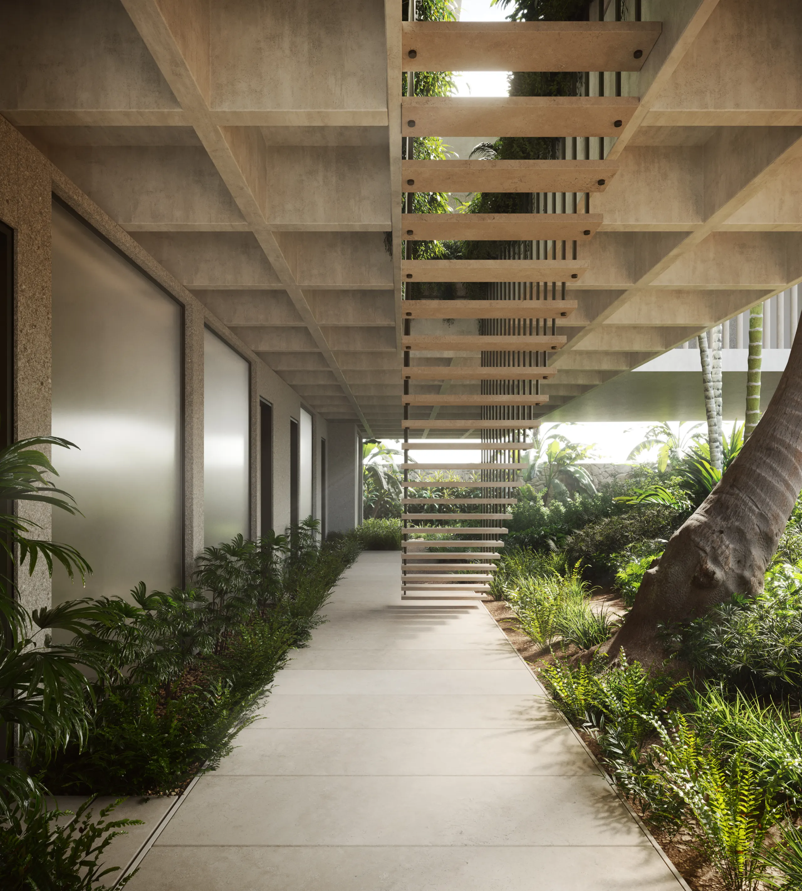 Moving through, the garden